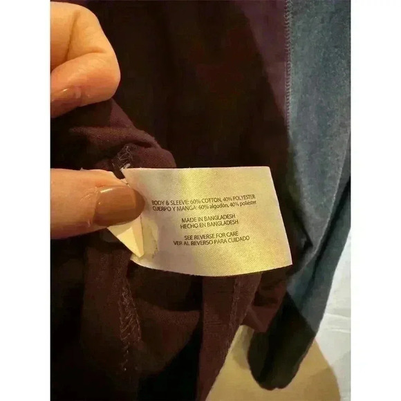 Woolrich Men's Long Sleeve Henley Shirt Colorblock Burgundy Gray Size L - Picture 5 of 9